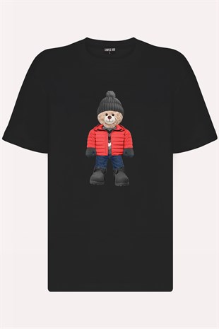 Teddy Printed Unisex Tshirt (Siyah)