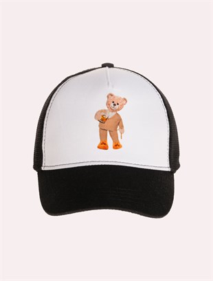 Velvet Teddy Bear Patch Hat
